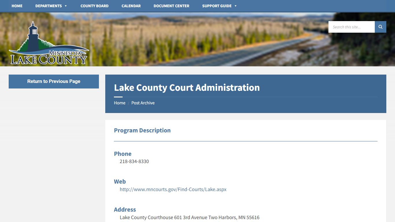 Lake County Court Administration – Lake County, MN